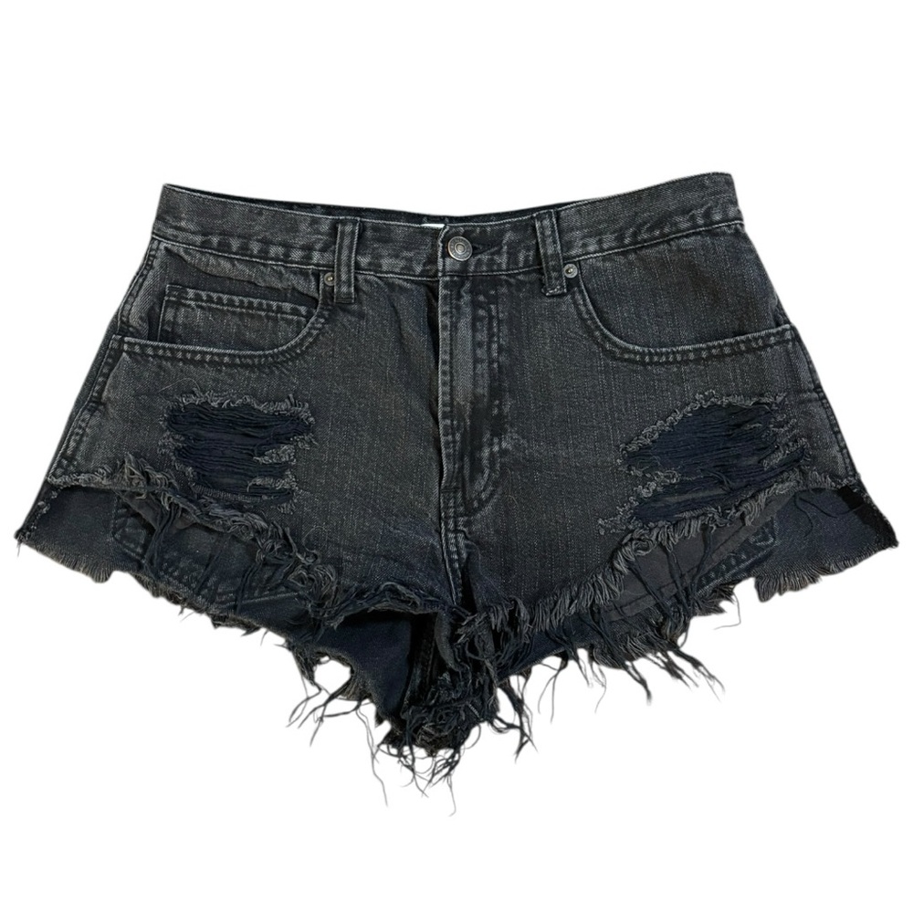 Abercrombie & Fitch Black Distressed Jean Shorts
